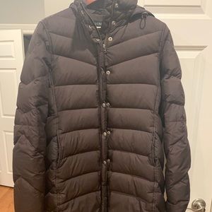 EUC JCrew Puffer Coat Large Chocolate Brown